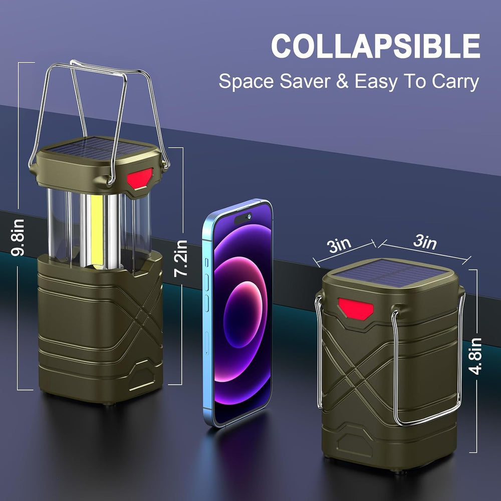 LETMY 4 Pack Camping Lantern, Rechargeable LED Lanterns, Solar Lantern Batter...