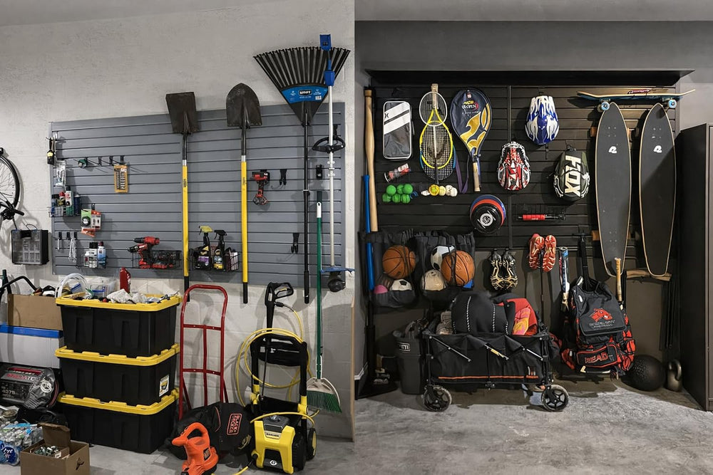 Slatwall Panels, 4 x 8 ft Garage Wall Organizer Storage Systems