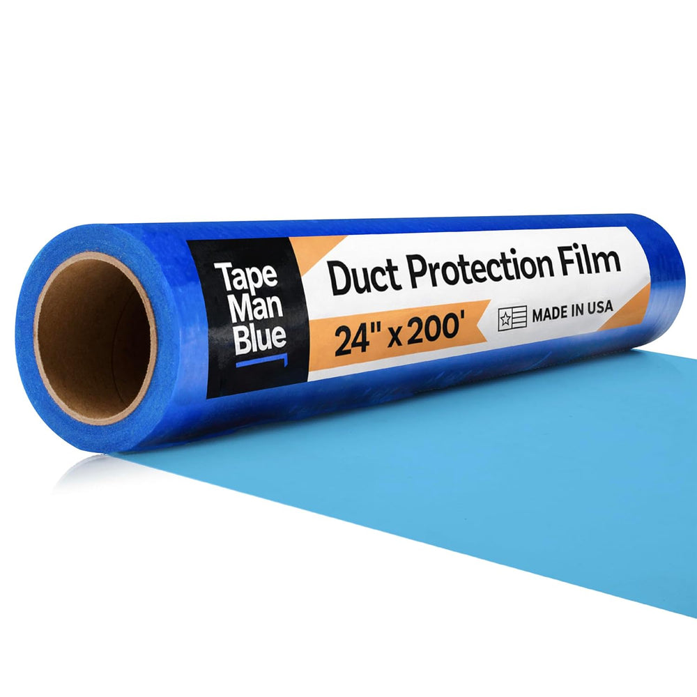 TapeManBlue Duct Protection Film, 24 inch x 200 feet, Made in USA, Temporary ...