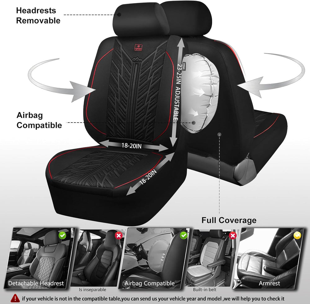 CAR PASS Waterproof Car Seat Covers Front Seats,Neoprene Seat Covers 3D Tyre ...