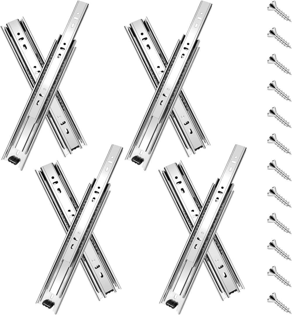 20 inch Drawer Slides 4 Pairs (8pcs) Full Extension Ball Bearing Drawer Rails...