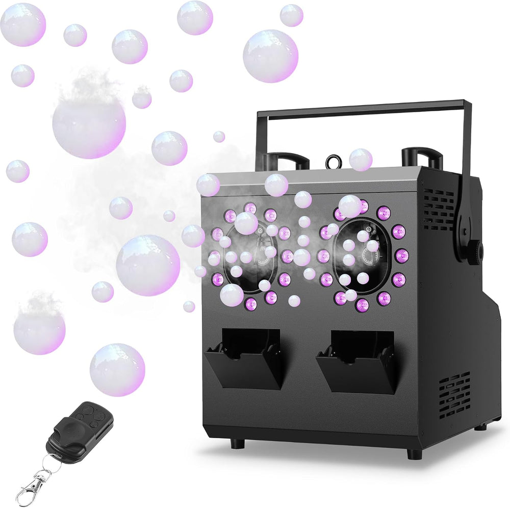 Fog Bubble Machine,1500W 3IN1 Smoke Bubble Machine with 24LEDs RGBW 4IN1 Ligh...