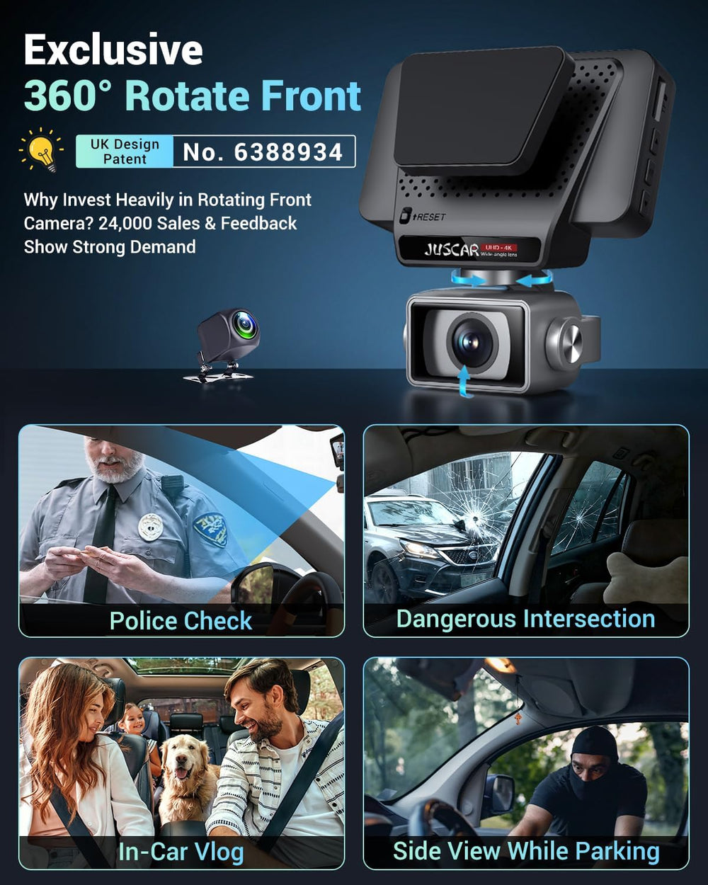 2026 AI Drive Assist 5G WiFi Dash Cam Front and Rear, UHD 4K+1080P, ADAS &...