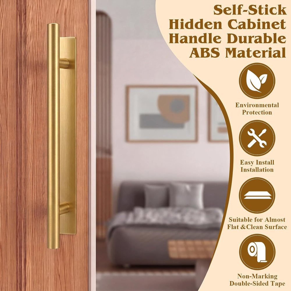 Barydat 50 Pack Self Stick Push Pull Helper Stick on Drawer Pulls ABS Plastic...