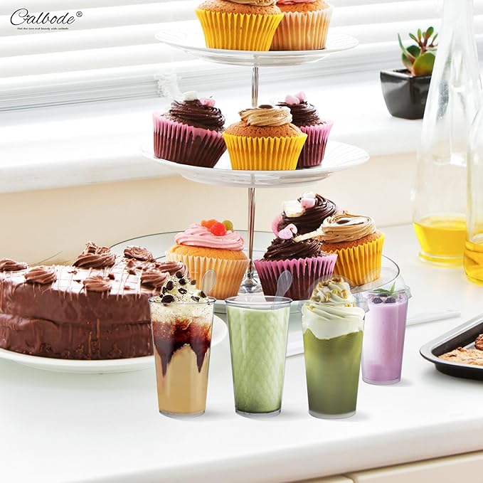 100Pcs 3oz Mini Dessert Cups with Lids and Spoons Clear Plastic Disposable Pa...