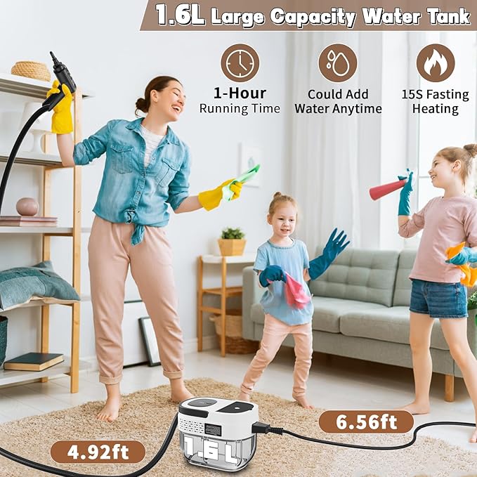 Handheld Steam Cleaner for Home, 2500W High Temperature Pressurized Machine