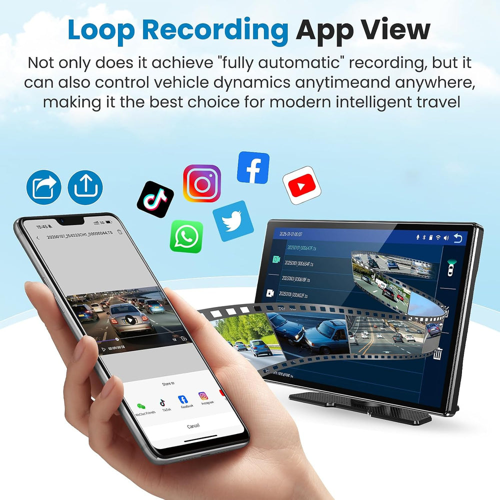 Portable Apple Carplay Screen for Car, 11.3" Extra Large Wireless Car Pl...