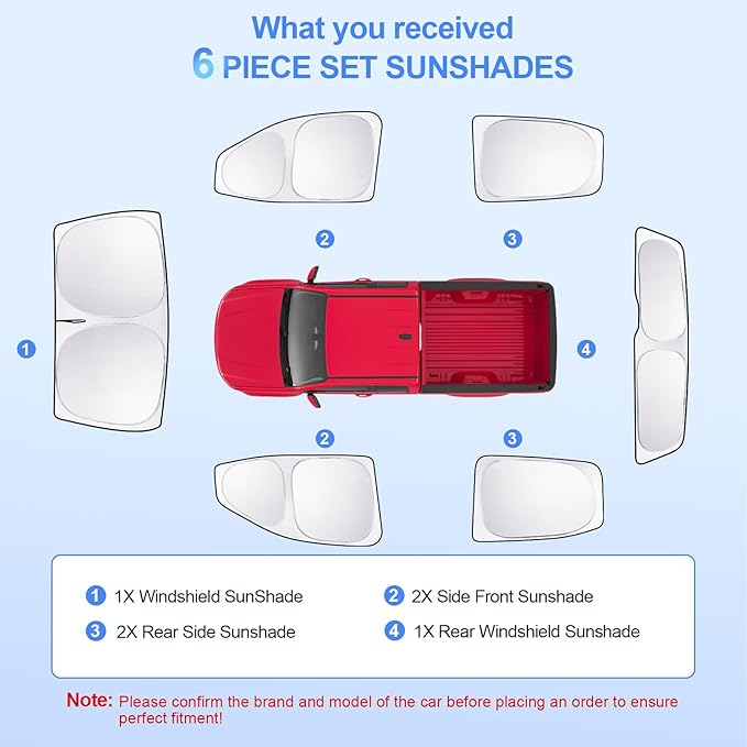 6pcs Car Window Shades for Chevrolet Colorado 2015-2022 Accessories, Windshield