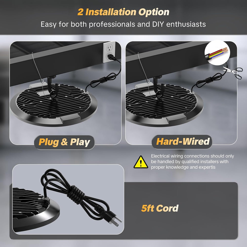 AIKVSXER 10 Pack 300W UFO LED High Bay Light, 45000LM 6000K LED Shop Light