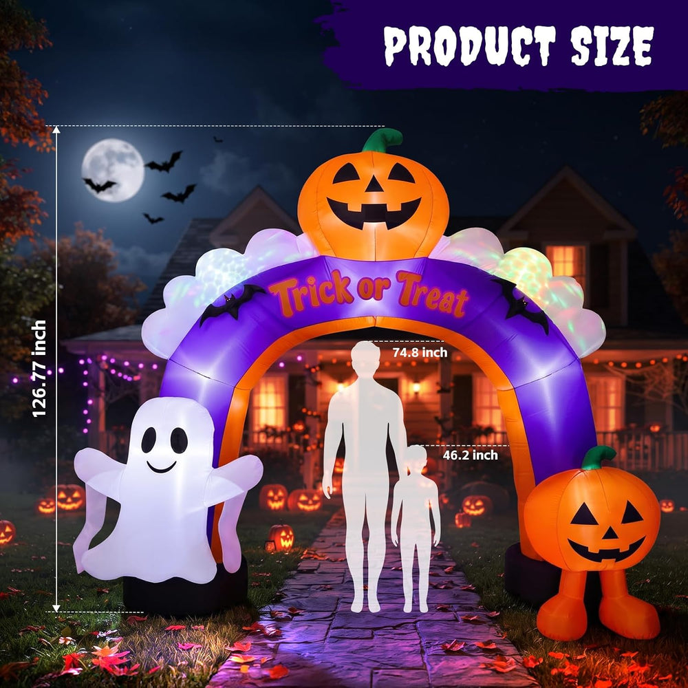 10.5FT Halloween Inflatables Pumpkin Archway for Outdoor Decorations