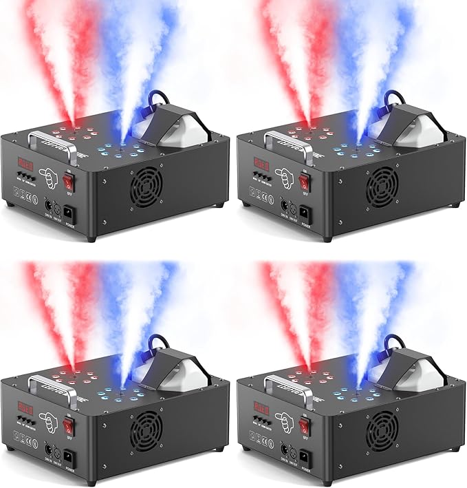 2000W Professional Fog Machine Dual Nozzle with 16 RGB LED, DMX Control Adjus...