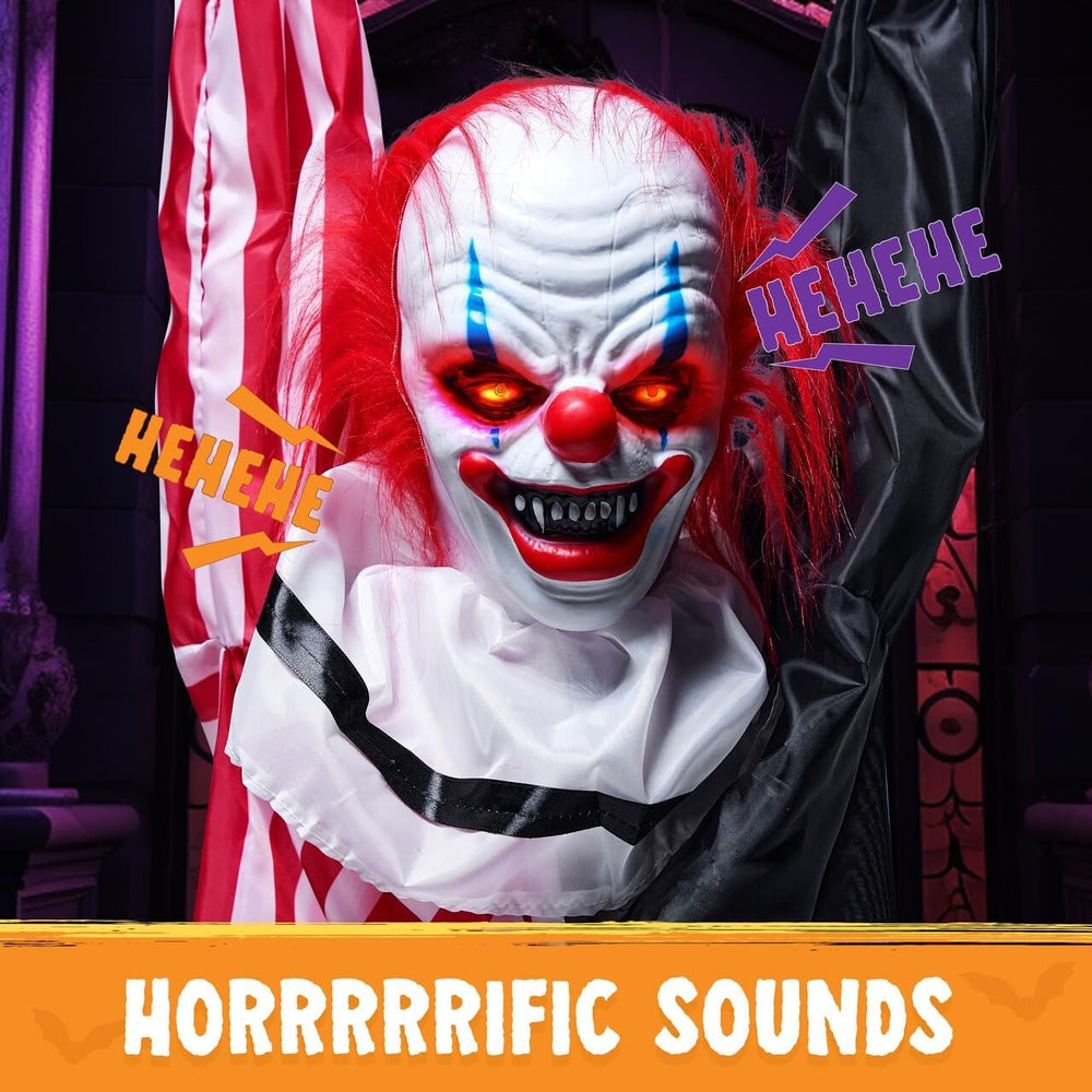 JOYIN 65" Halloween Hanging Scary Clown Decorations with Chain, with LED...