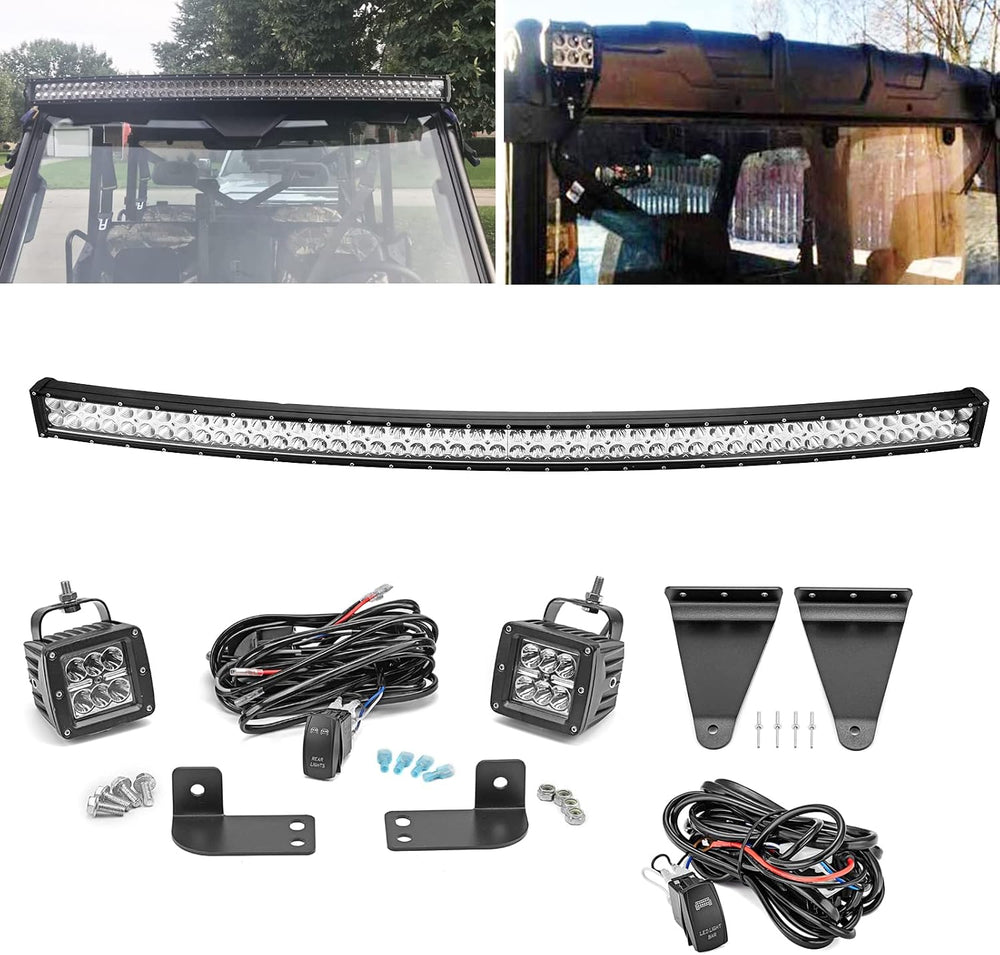 Wsays 50" 288W Light Bar Kit Fit for Polaris Ranger 570/900/1000 Full Size