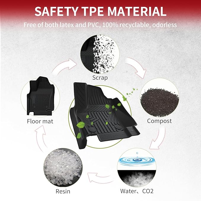 LASFIT Floor Mats Fit for Tacoma 2024-2025 Xtra Cab All Weather Floor Liner TPE