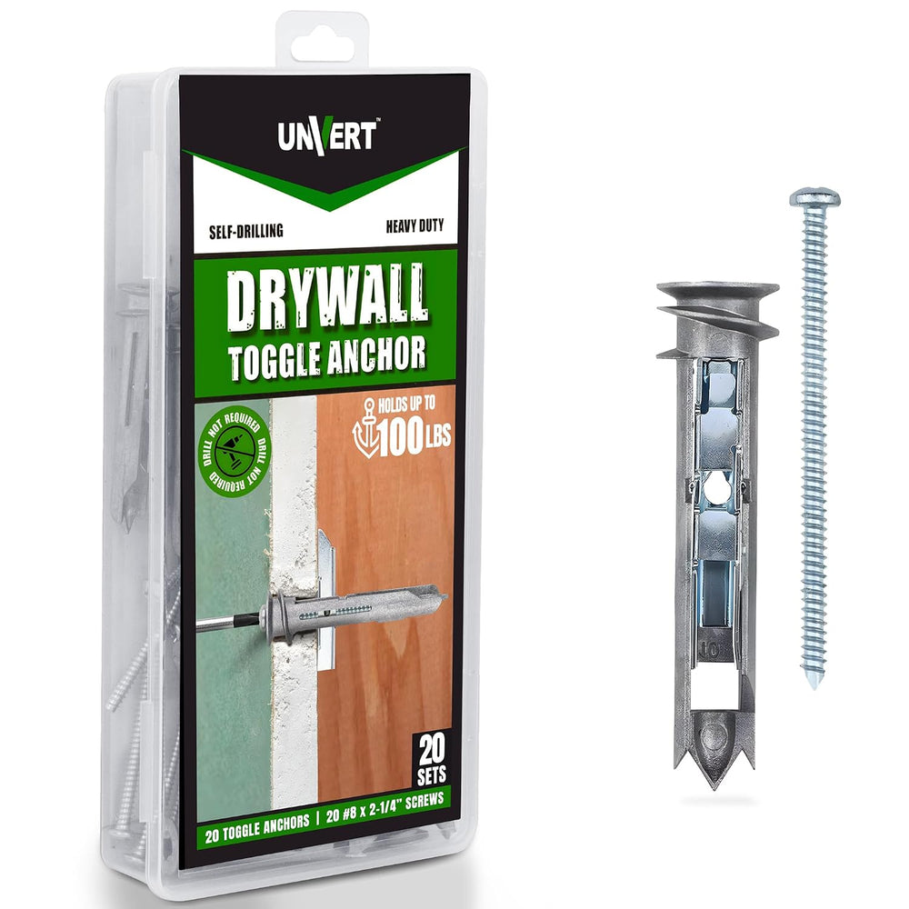 Heavy Duty Drywall Anchors - Self Drilling Ez Drywall Toggle Anchor Kit, #8 A...