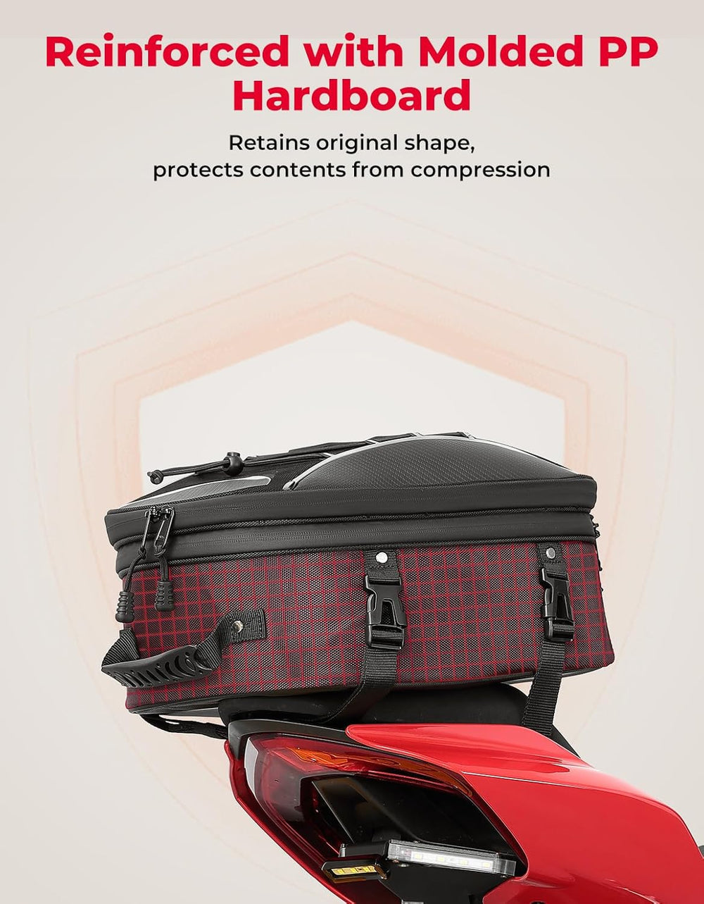 KEMIMOTO Motorcycle Tail Bag, Dual Use Motorcycle Rear Seat Bag with Waterpro...