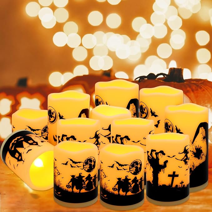 12-Pack Waterproof -Flameless Led Candles๏ผRemote Control and Timer Functions ...