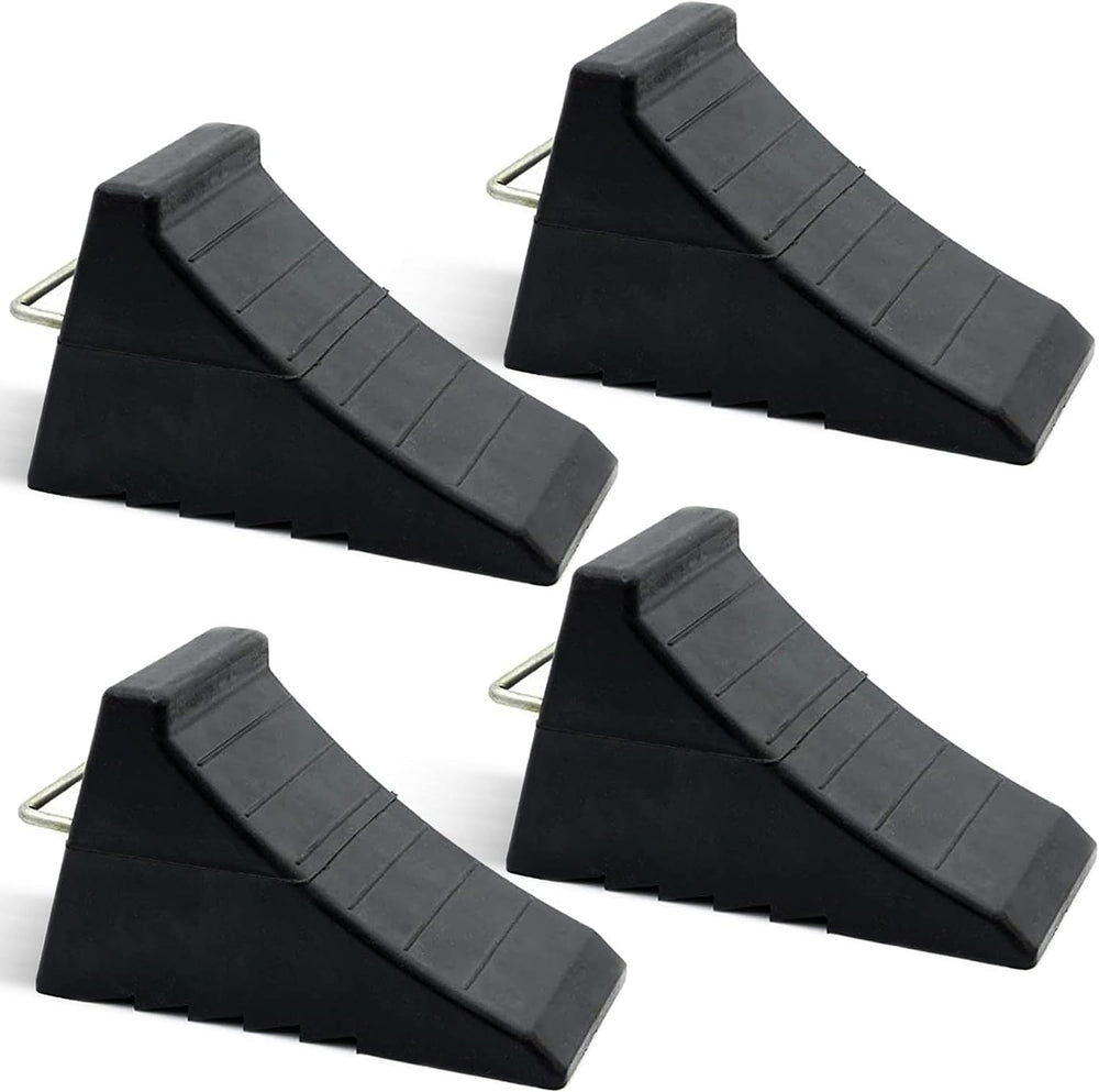 AFA Tooling - Heavy Duty Rubber Wheel Chocks w/Steel Tie Off Handles - RV Whe...
