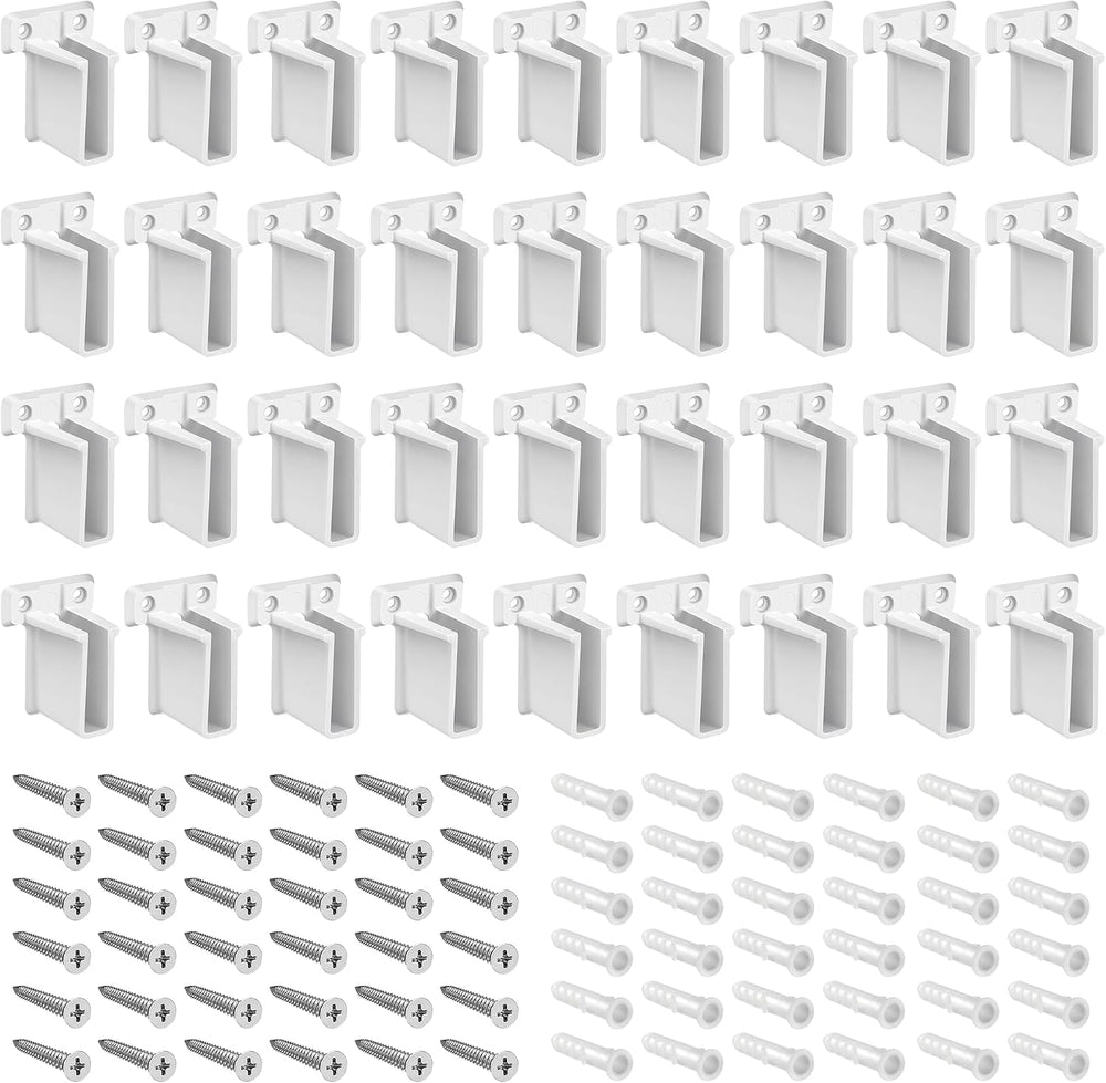 Dreyoo 36 Pack Wire Shelf End Bracket, White Plastic Closet Shelves Bracket