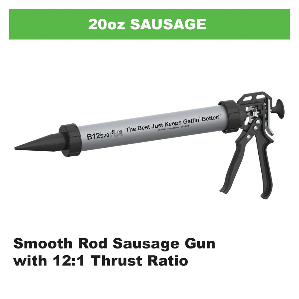 Albion Engineering Company B12S20 B-Line Manual Sausage Caulking Gun, 20 oz, ...