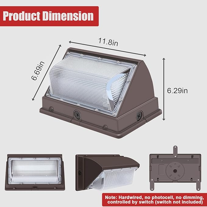 120W LED Wall Pack Lights, Extremely Bright Commercial Outdoor Wallpack