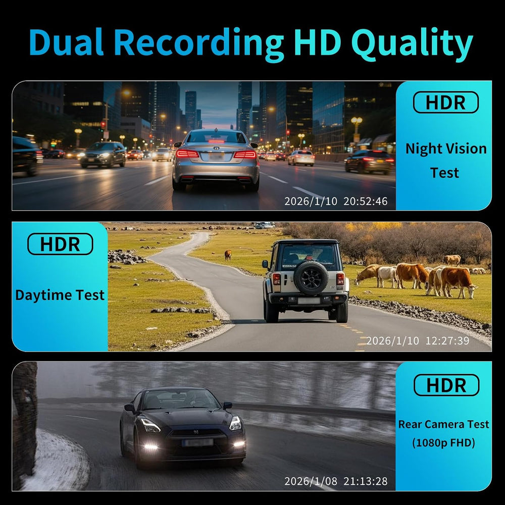 KCV 4K Rear Mirror Dash Cam for Ford F150 F250 F350 (2009-2025 with 16pin Aut...