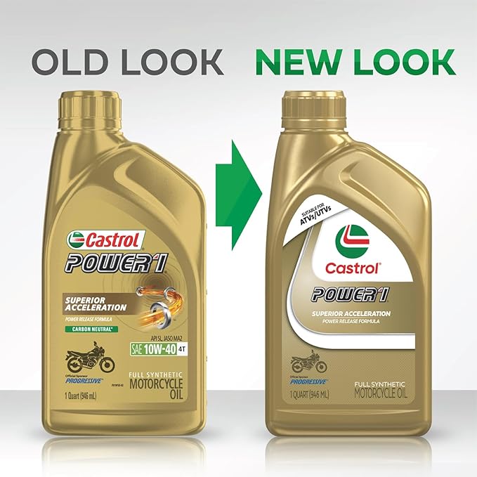 Castrol Power1 4T 10W-40 Full Synthetic Motorcycle Oil, 1 Quart (Pack of 6)