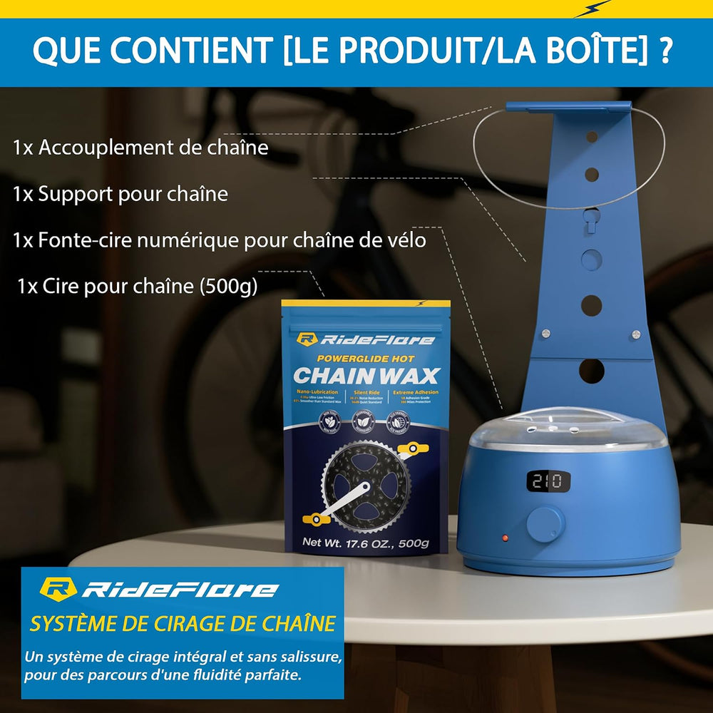 RideFlare Bicycle Chain Wax Melting System โ Mess-Free, Efficient Chain Waxin...