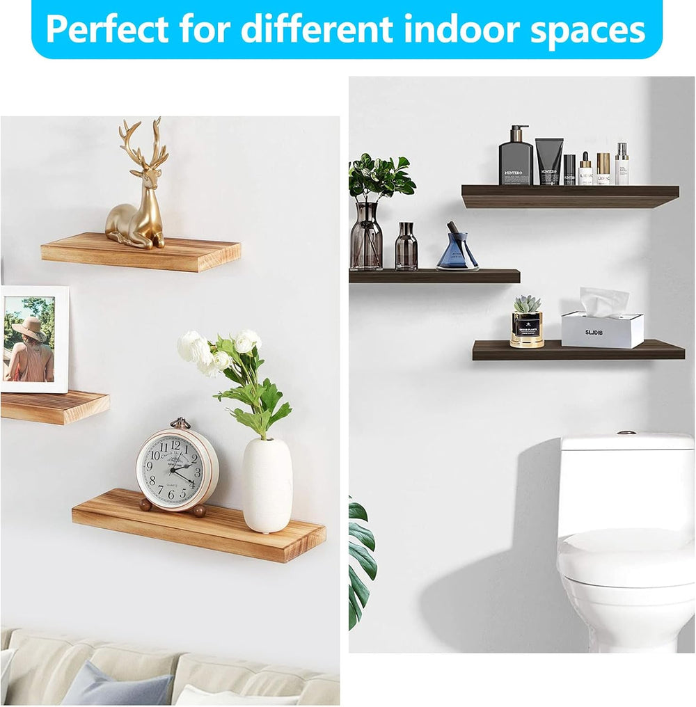 2pcs Floating Shelf Bracket, 17" Heavy Duty Hidden Shelf Brackets Hardwa...