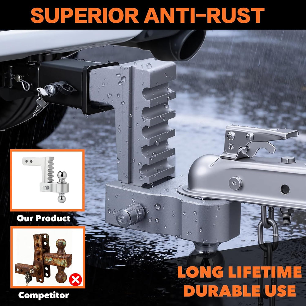 Aircraft Aluminum Adjustable Trailer Hitch for 2 Inch Receiver, Tow Dual Ball...