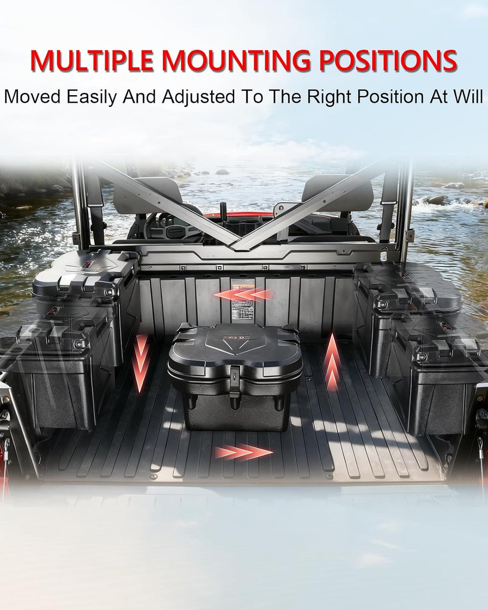 StarknightMT Bed Storage Box 24L/ 6GAL Compatible with Polaris Ranger XP 1000...