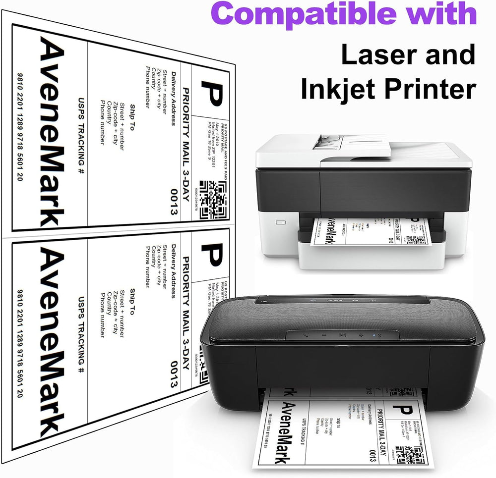 500 Sheets1000 Shipping Labels 8.5" x 5.5" Half Sheet Self Adhesive...