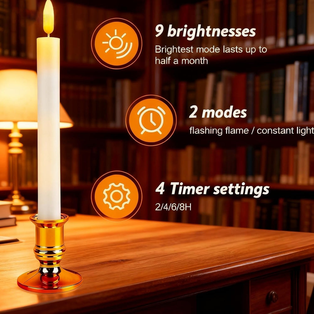 Christmas Window Candles, 6 Pcs Battery Operated Flameless Taper Candles with...