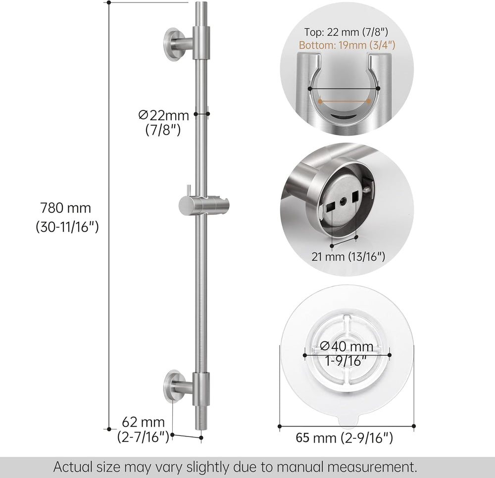 KES No Drill 30-Inch Shower Slide Bar with Adjustable Handheld Shower Head Ho...