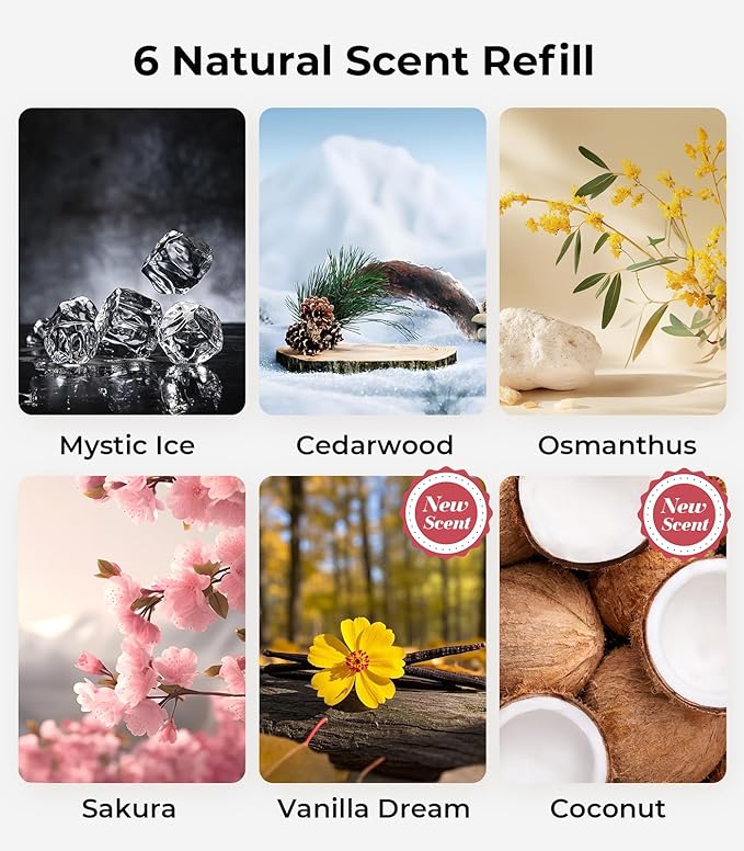 Smart Car Air Fresheners, Ambient Light & Mist Fragrance, Auto On/Off Car...