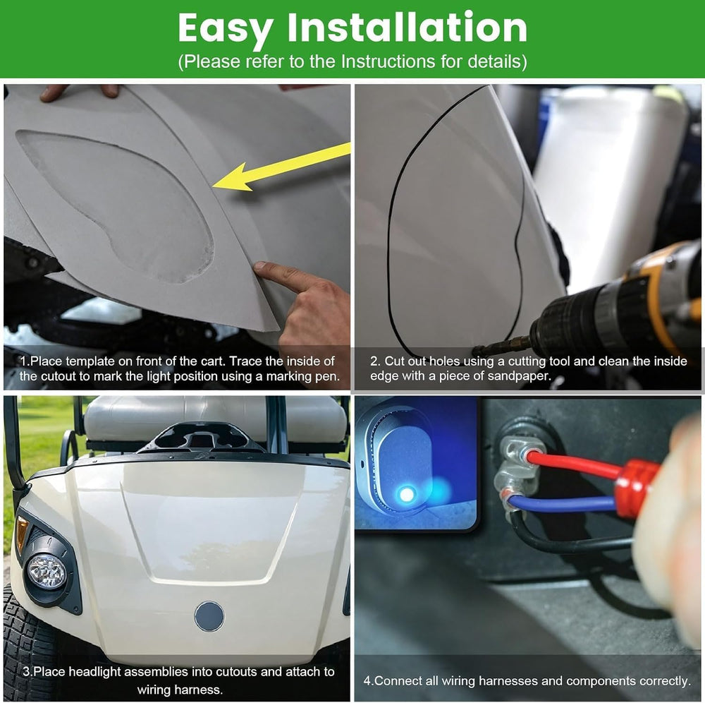 Headlight Tail Light Kit for Yamaha G29 Drive Golf Carts 2007-UP