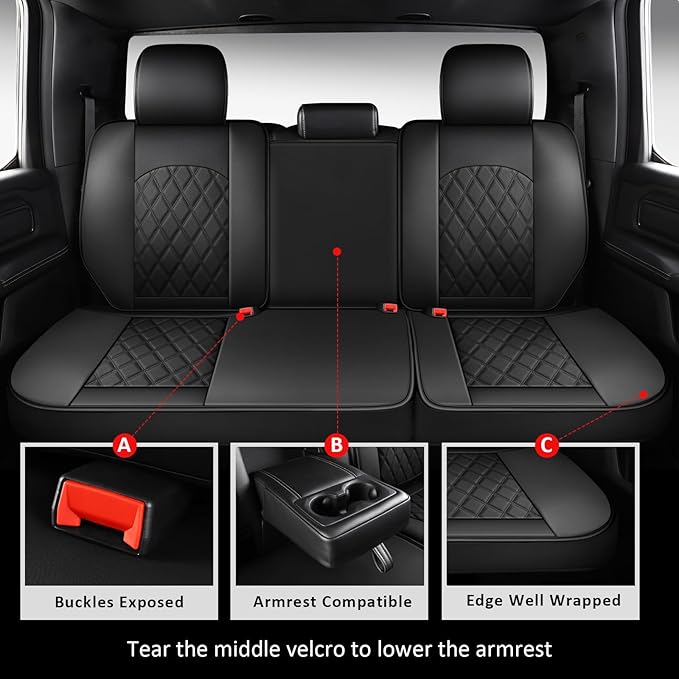 MIROZO Dodge Ram Seat Covers Full Set