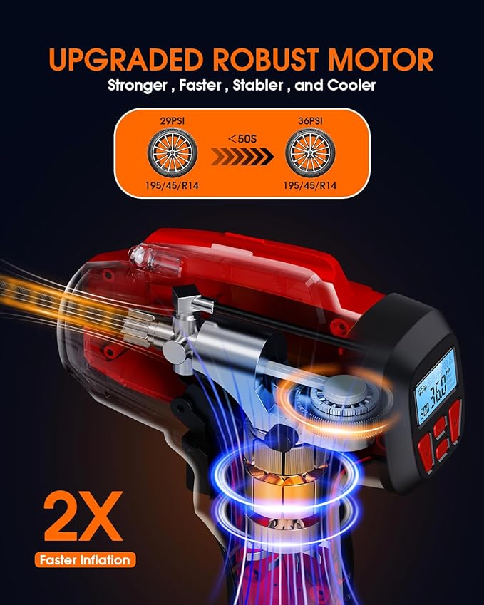 Digital Cordless Tire Inflator Portable Air Compressor Automatic 160PSI w/Gauge