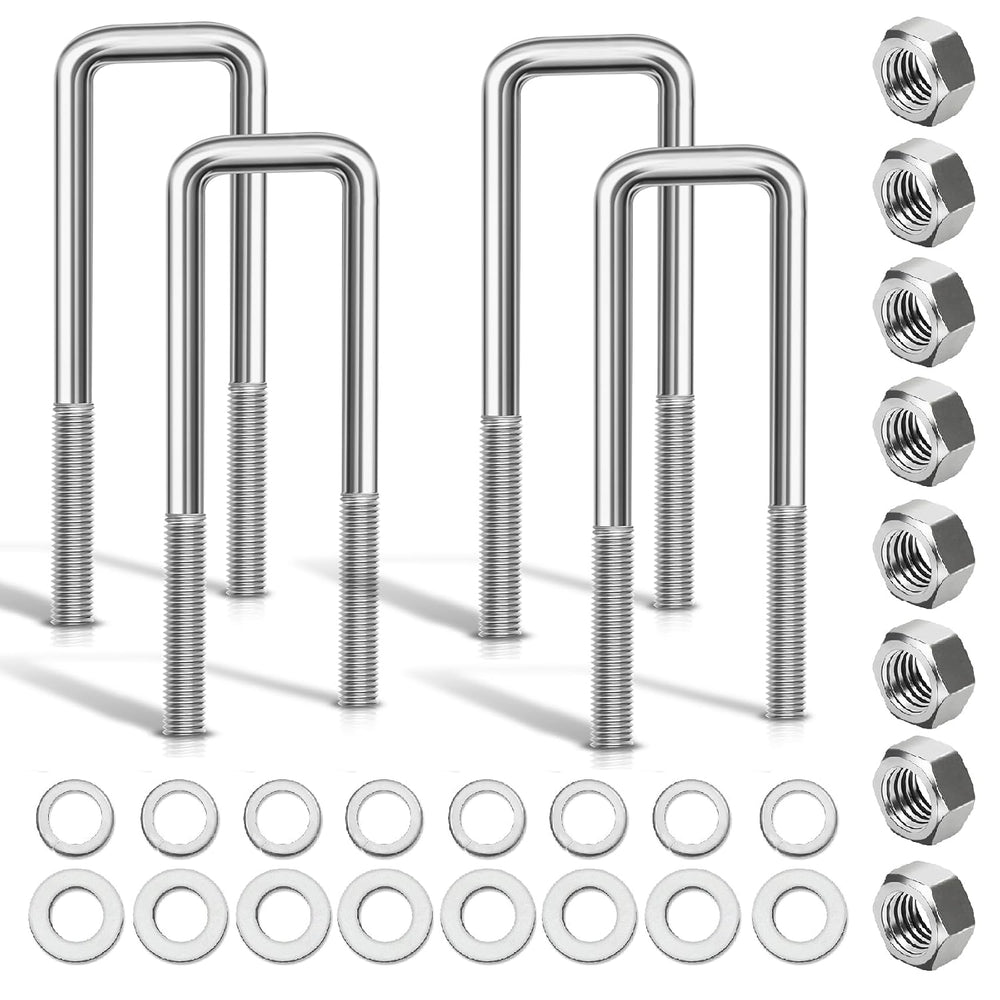 4 Pcs Hot Dipped Galvanized Square U-Bolts,2 inch Wide, (1/2" D x 2 1/16...