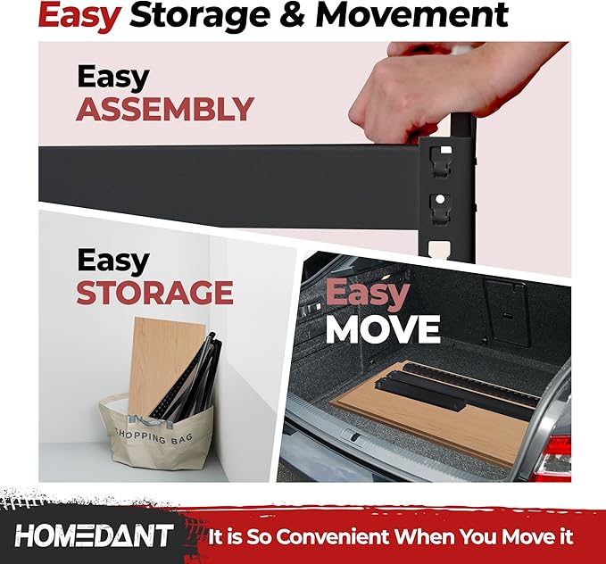 HOMEDANT 5 Tier Laminated Boltless Heavy Duty Garage Storage Adjustable Wide