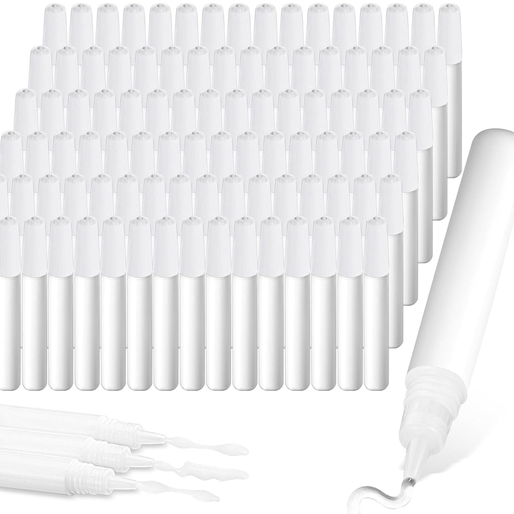 MotiMind 100 Pcs White Tacky Glue Pens Bulk for Crafts Quick Dry Mini Glue Pe...