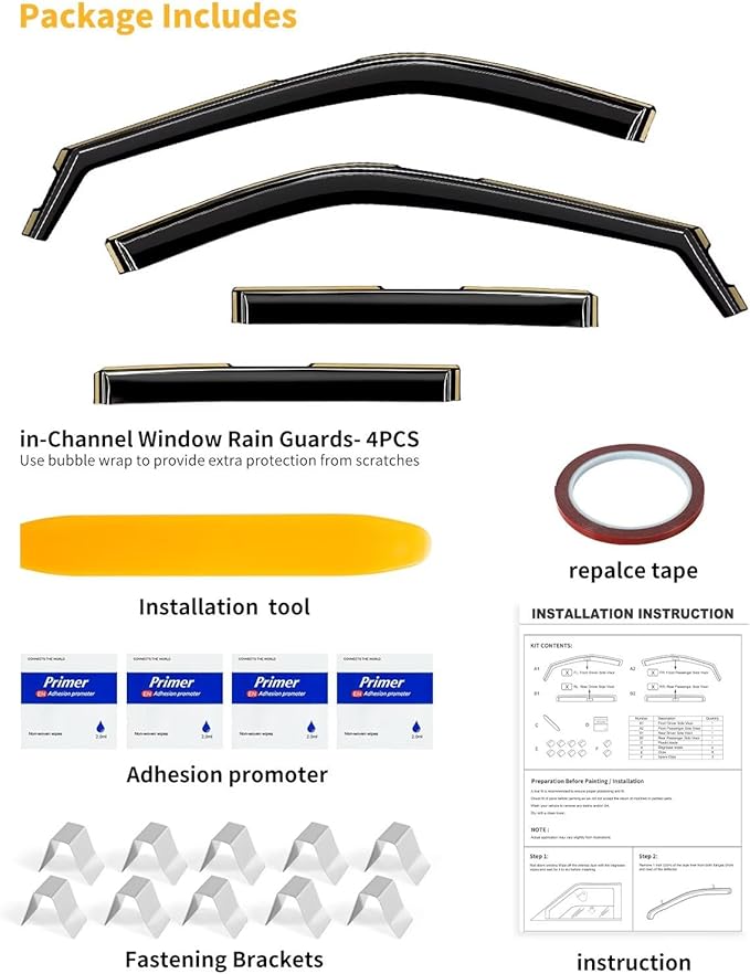 in-Channel Window Rain Guards Fit