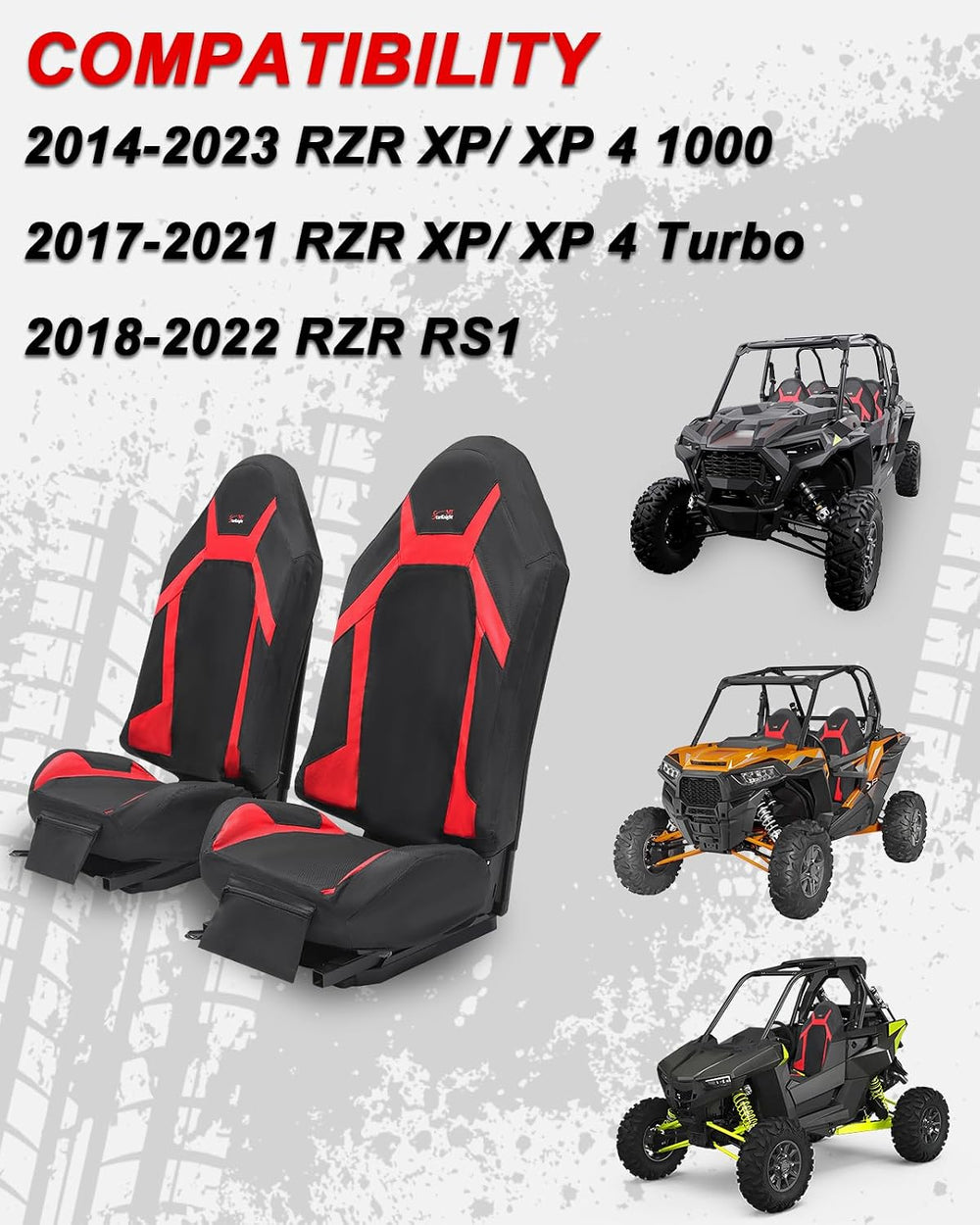 StarknightMT RZR Seat Cover with Pocket Water-Resistant Compatible with Polar...