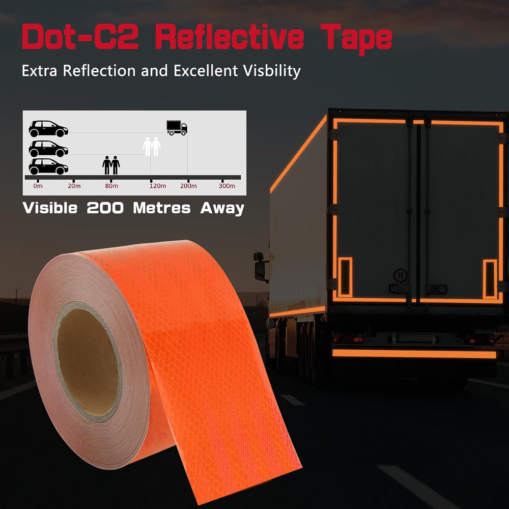 100ft Reflective Tape, Waterproof High Visibility Warning Safety Adhesive Tap...