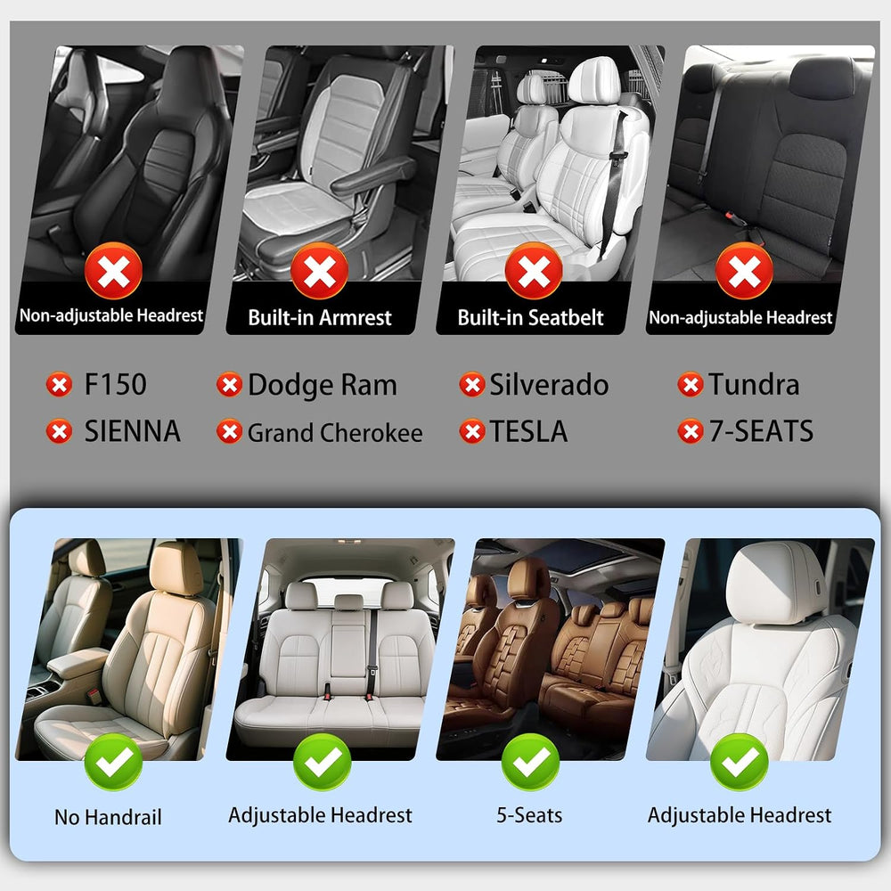 NS YOLO Universal Fit Premium Black Leather 5-Seats Car Seat Covers