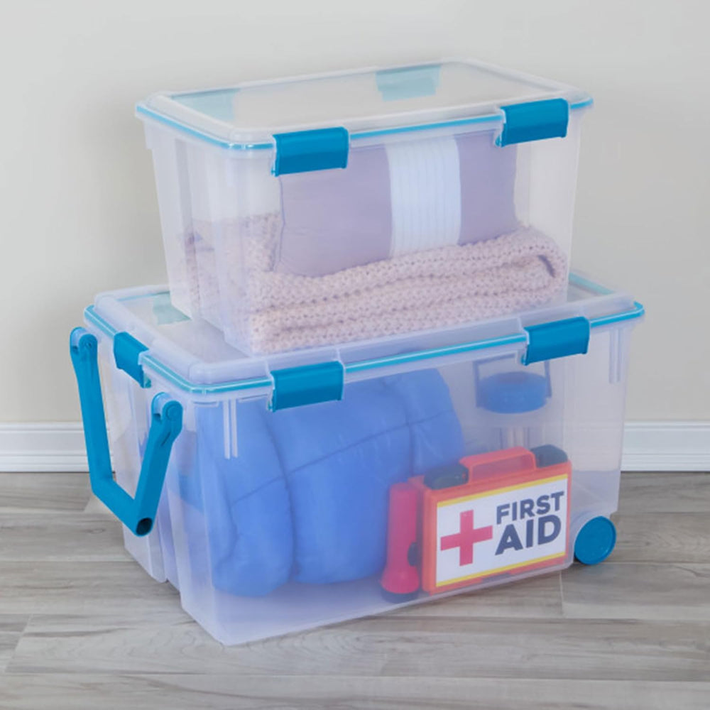 Sterilite 4-Pack 54 Quart Gasket Box, Home Storage Organizer Bins with Lids -...