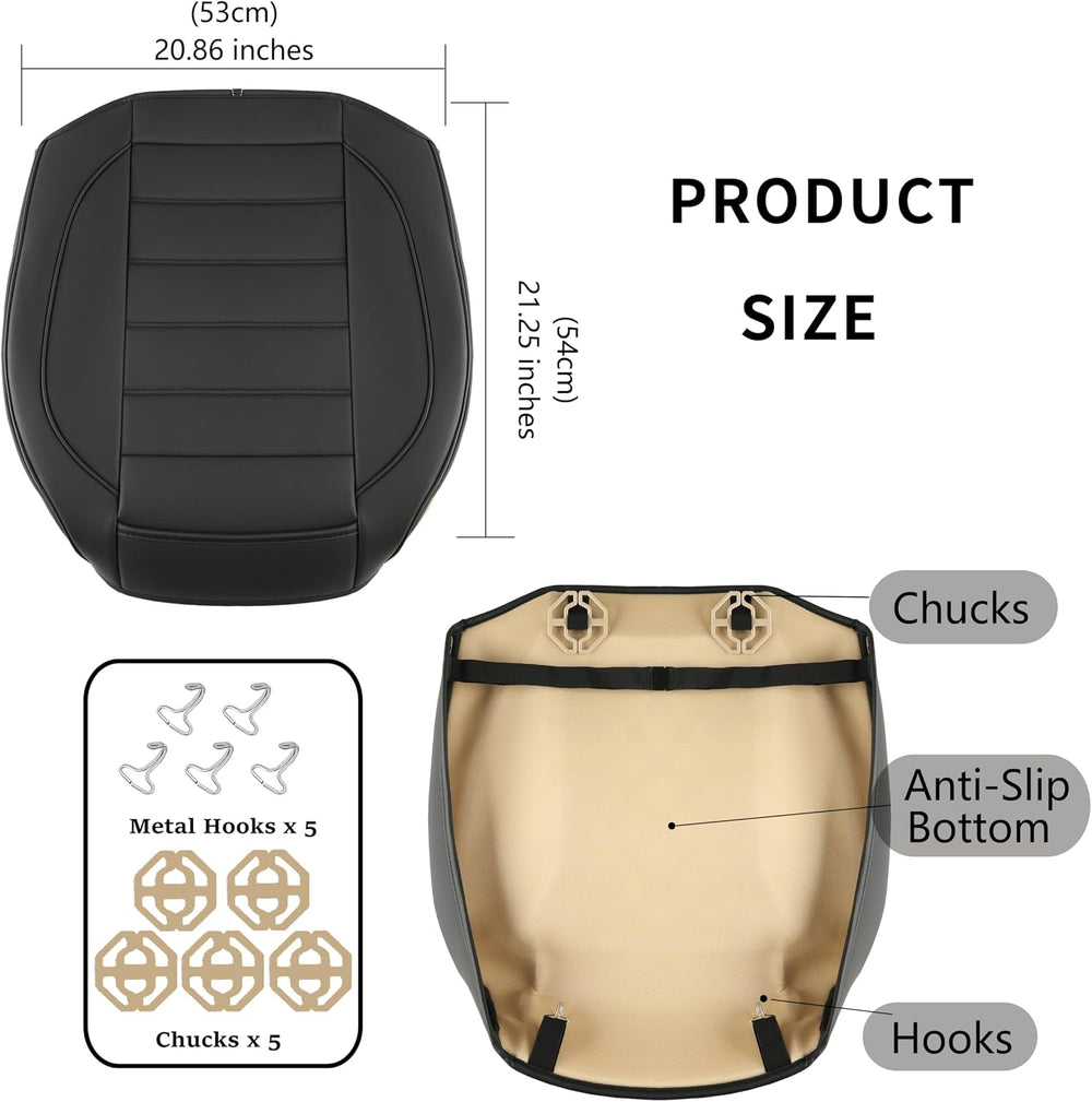 2 Pack Leather Front Car Seat Covers,Bottom Seat Covers for Cars,Driver Car S...