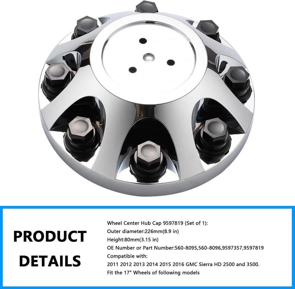 Wheel Center Hub Cap 9597819 (Set of 1), 8 7/8 Inch Diameter Center Cover Hub...