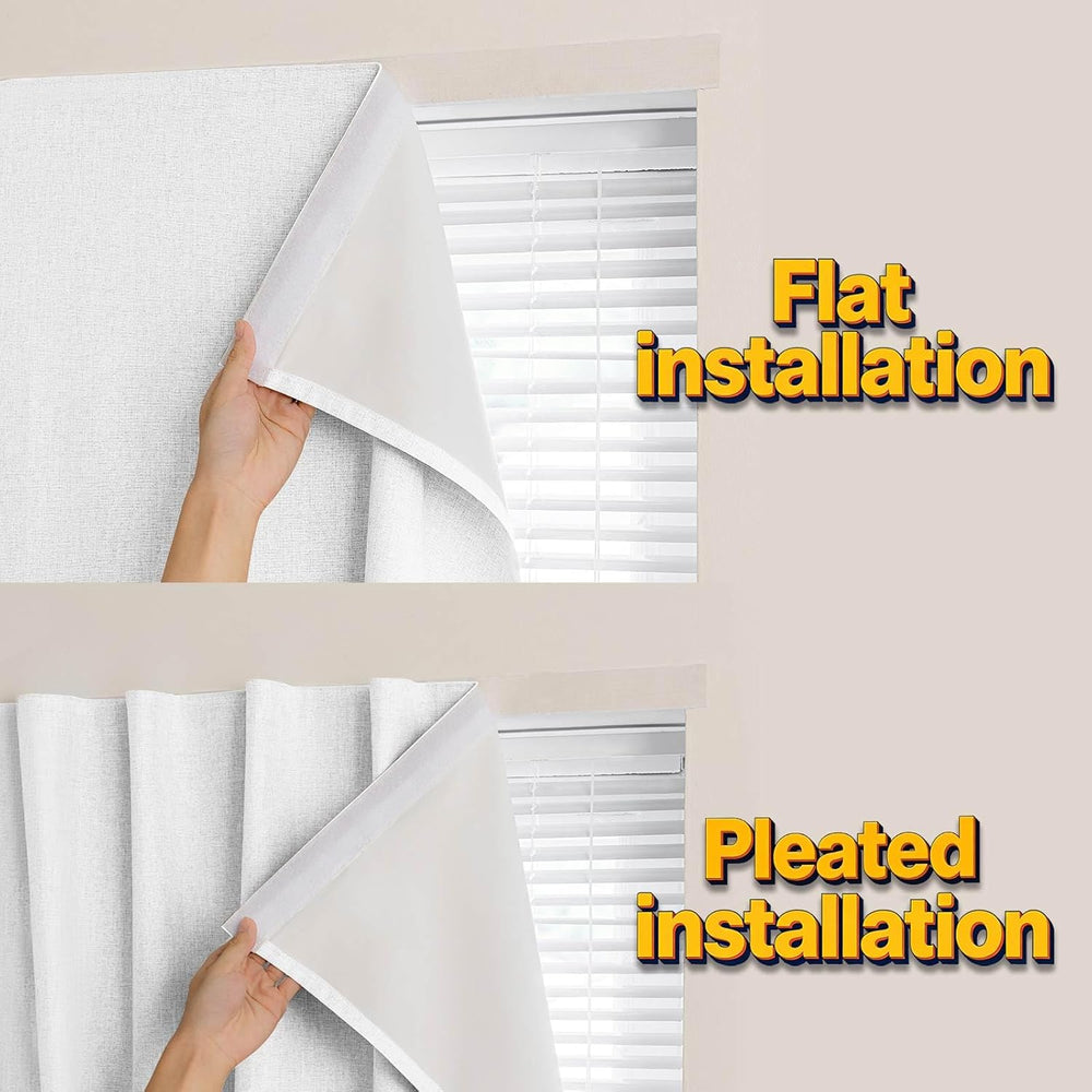 Jilron Adhesive Curtain,100% Blackout Shades,No Rod,Easy to Install,Provides ...