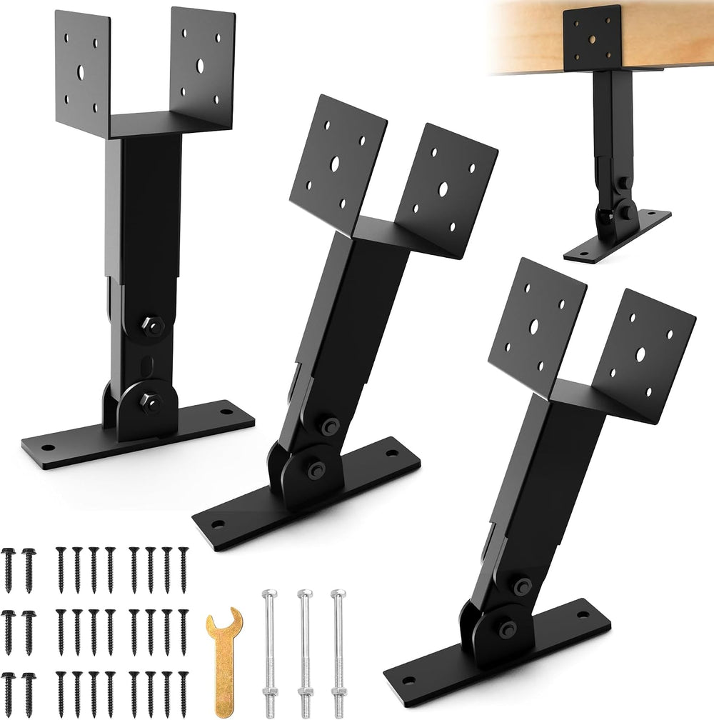 3Pcs Roof Riser Brackets Kit with 12.2"-16.2" Adjustable Height and...